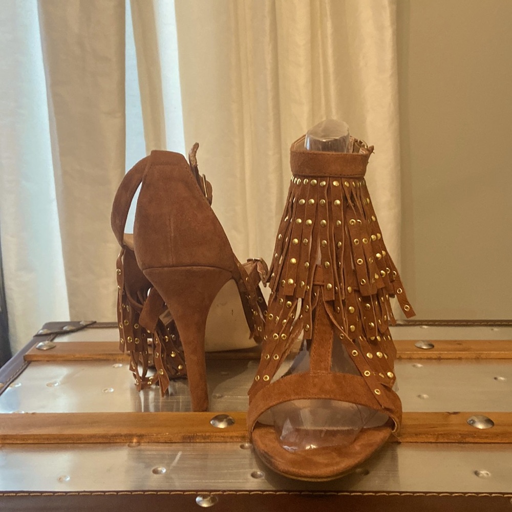 Aldo fringe stud heels